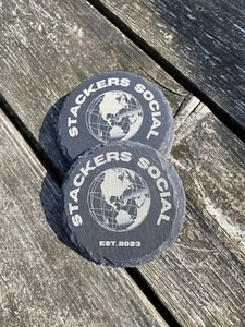 Stackers Social Slate Coaster Round Whisky Tea Coffee Mat Discord Collectable - Picture 1 of 3