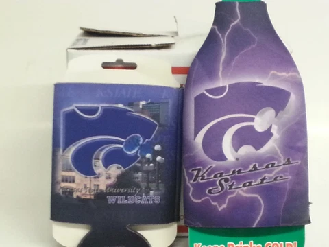 NCAA Bottle & Can Cooler, Coozie, Koozie, Coolie, Kansas State Wildcats, NEW Cover