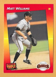 MATT WILLIAMS GIGANTES DE SAN FRANCISCO #4 - DONRUSS TRIPLE PLAY CASI NUEVO-COMO NUEVO 1992 - Imagen 1 de 2