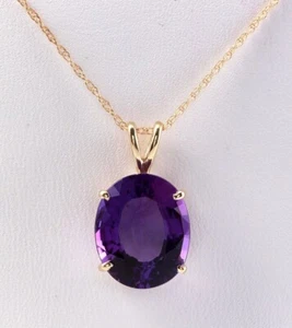 Colgante de amatista púrpura natural de 10,20 quilates en oro amarillo macizo de 14 K t964 - Imagen 1 de 5