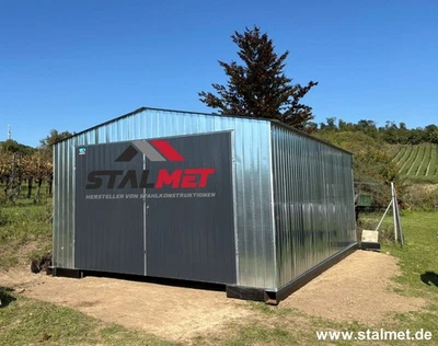 Blechgarage 4x6x2,55m Fertiggarage nach Maß Stahlhütte Lager Lieferung Montage - Bild 1 von 4