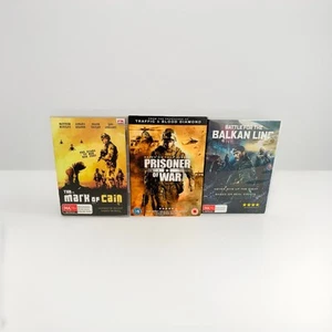 3x War Movie DVDs, Mark Of Cain, Battle Balkan Line & Prisoner Of War, Like New - Picture 1 of 9