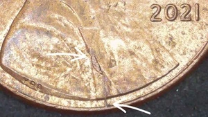 Die Crack Lincoln Shield Cent 2021 - Picture 1 of 4