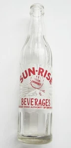 Botella de refresco vintage Sun-rise vidrio transparente 10 OZ años 60 excelente estado - Imagen 1 de 2