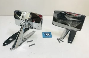 FORD MUSTANG 1967 DIE-CAST CHROME DOOR MIRRORS PAIR 1968 V8 COUPE NEW - Picture 1 of 4