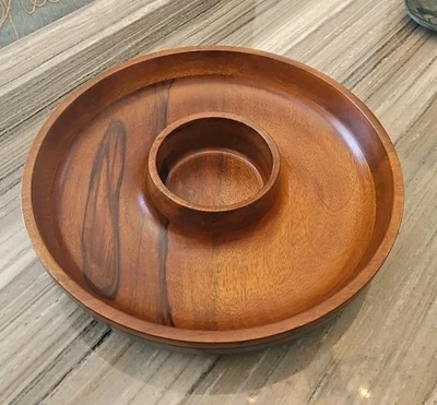 Pottery Barn Ash Wood Chip Dip Serving Tray Solid Decor - Image 1 of 4