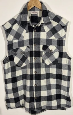 Sobrecamisa a Cuadros Años 90 Sisley (Grupo Benetton) Para Hombre Mediana Sin Mangas Hecha en Italia Foto 1 de 4