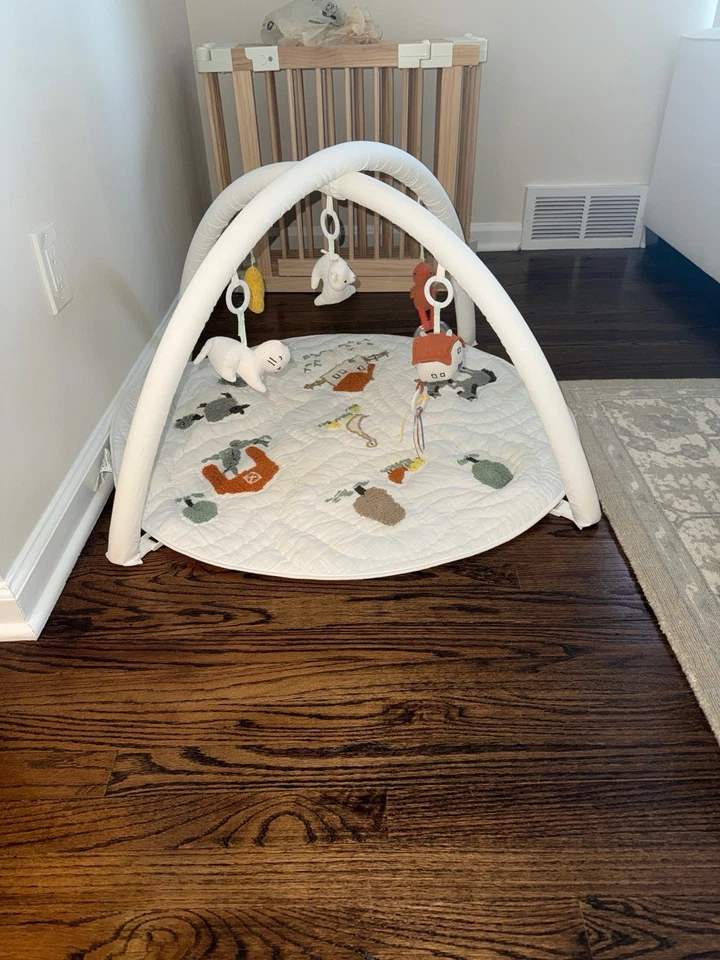 Gimnasio de actividades para niños Pottery Barns. Gimnasio de actividades clásico para bebés Animal Friends Foto 1 de 3