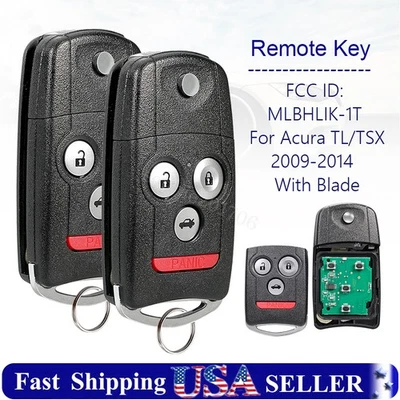 2 Reemplazo Para 2009 2010 2011 2012 2013 2014 Acura TL TSX Mando a Distancia Llavero 4B Foto 1 de 4