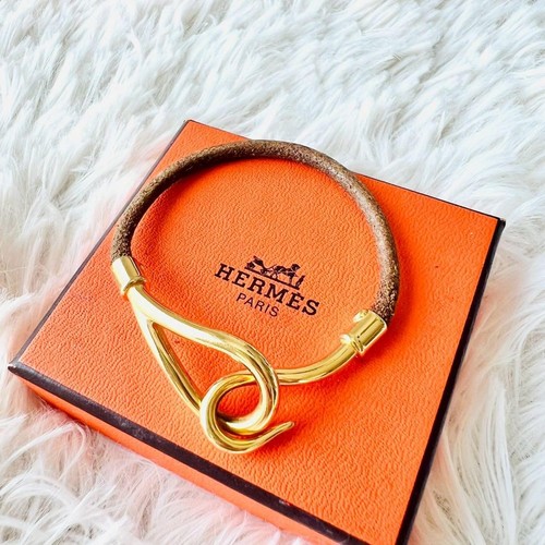 HERMÈS Bracciale Hermes Jumbo H oro e marrone ottimo usato senzala scatol unis
