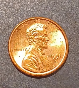 1991-D Lincoln Memorial Cent Penny US Münze Wide AM (#3) - Bild 1 von 2