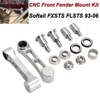 Kits de soporte de montaje de guardabarros delantero de aluminio para Harley Softail Springer FXSTS 93-06 Foto 1 de 4