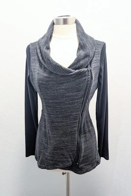 Jaqueta Calvin Klein Preta Kensie Performance Assimétrica Zíper Completo Feminina G - Imagem 1 de 4