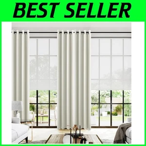 Luxury Ivory Blackout Curtains, 102" Length - Set of 2 - Picture 1 of 11