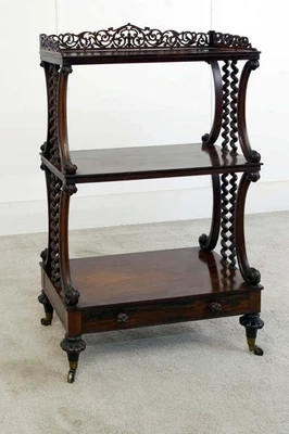 Victorian Whatnot Bookcase Mahogany Barley Twist Etagere 1880 - Image 1 of 4