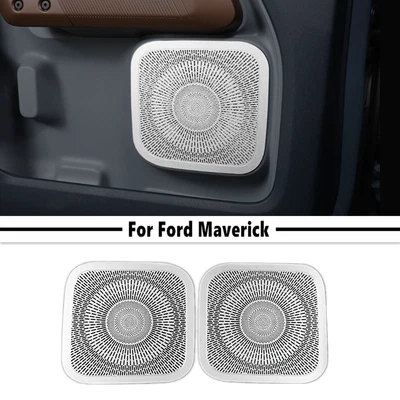 Cubierta de moldura de altavoz de puerta interior de coche para Ford Maverick 2022-2025 accesorios plateada Foto 1 de 4