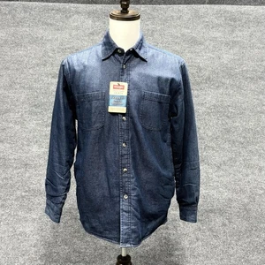 Wrangler Shirt Mens Small Denim Long Sleeve Lined Insulated Button Up Relaxed - Picture 1 of 17