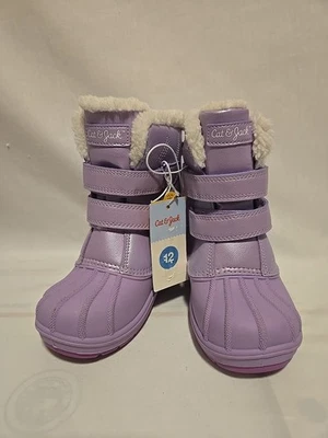 Botas de invierno impermeables al tobillo Cat & Jack de piel sintética con gancho y bucle para niños pequeños Foto 1 de 4