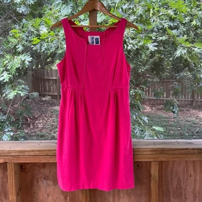 Mini Vestido Anthropologie Edme & Esyllte Rosa Brillante Mezcla de Lino Talla 6 Foto 1 de 4
