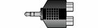 Adapter QTX 3,5 mm stereofoniczna wtyczka jack - 2 gniazda gramofonowe RCA