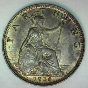 1936 Great Britain Farthing. Very nice high grade coin Looks like Brown Unc - Picture 1 of 3