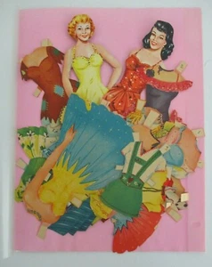 Vintage Paper Doll lot, 3 Dolls wearing Ice Skates with 27 outfits - Picture 1 of 2