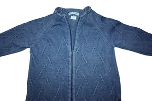 Womens Blue Willi’s Cardigan Long Full Zip Indigo Dyed Cotton Made In Denmark S - Picture 1 of 5