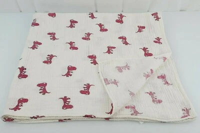 Aden + Anais Blanco Rojo T Rex Tyrannosaurus Dinosaurio Algodón Muselina Manta Niño Foto 1 de 4