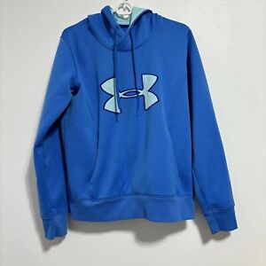 Under Armour Blue Pullover Hooded Hoodie Sweatshirt Women's Large SemiFitted
