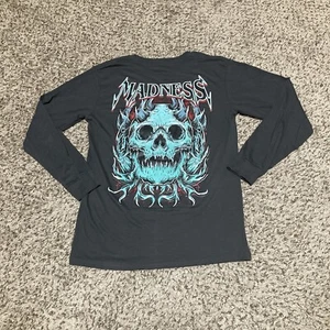 RGSTR Madness Langarm Grafik T-Shirt anthrazit grau Größe Medium - Bild 1 von 5