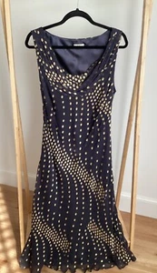 Vintage Silk Chiffon Fully Lined Bias Cut Sleeveless Slip Dress CC Size 16 - Picture 1 of 18