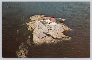 Postal Aerial of Cuckolds Light Lighthouse Boothbay Harbor ME Maine Southport - Imagen 1 de 2
