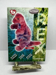 TY Beanie Babies Platinum Edition Card - 4086 Rex The Tyrannosaurus - Picture 1 of 4