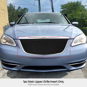 For 2011-2014 Chrysler 200 Main Upper Stainless Steel Black Mesh Grille Insert - Picture 1 of 7