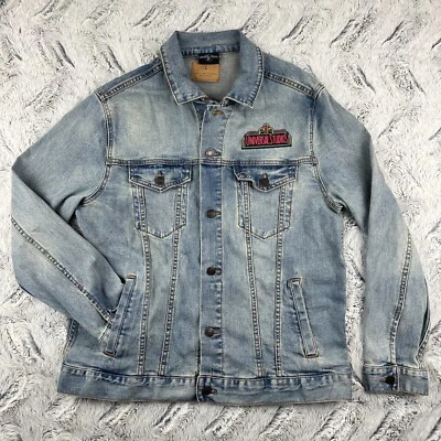 Universal Studios Denim Jacket 30th Anniversary Neon Retro Patch Logo Blue Large - Image 1 of 4