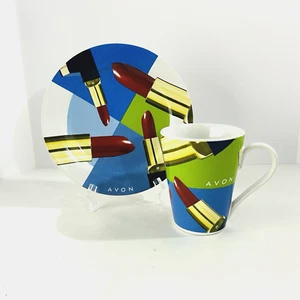 Vtg Avon Representatives Plate Mug Set Coffee Tea Lipstick Tube Make Up 2001 - Picture 1 of 21