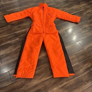 Winchester Fluorescent Orange Rifle Hunting Deer Coveralls Large Preowned Cpix - Picture 1 of 11