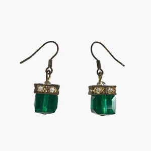 Emerald Green Drop Earrings - Imagen 1 de 4