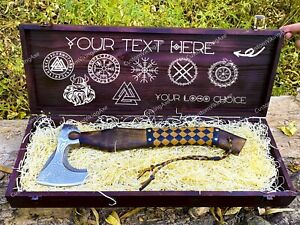 Custom Axe, Viking Axe, Engraved Axe, Personalized Axe in Wooden Box Best Gift
