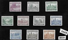 #6665   MNH 1940s stamp set Architecture Czechoslovakia German occupation WWII