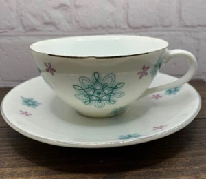 Taza de té y platillo vintage Art Deco, MCM, fina China, Japón años 50 - Imagen 1 de 6