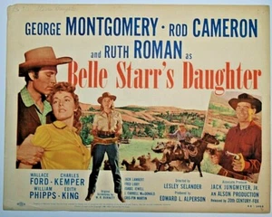 Hija de Belle Starr 1948, geo. Tarjeta de título Montgomery Rod Cameron Ruth Roman - Imagen 1 de 1
