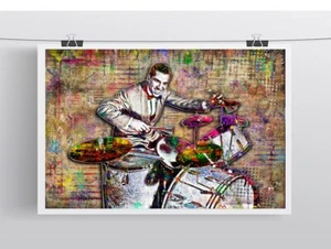 Buddy Rich 24 x 36 Zoll Poster, Buddy Rich Trommeln Hommage Kunst kostenloser Versand - Bild 1 von 7