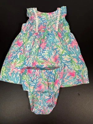 Lilly Pulitzer Annabelle 连衣裙 带 Bloomers 女孩 尺寸 18-24M  — 第 1/4 张图片