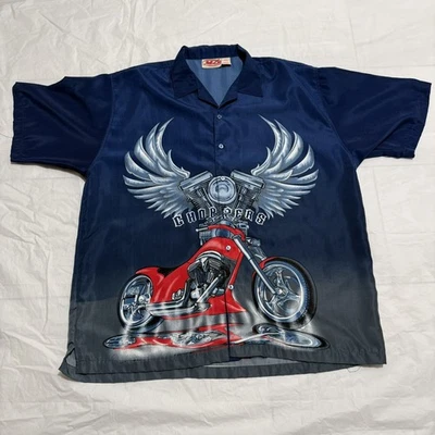 CAMISA HAWAIANA MALIBU DREAMS MOTO ROJO CEREZA CHOPPER Talla XXL Foto 1 de 4
