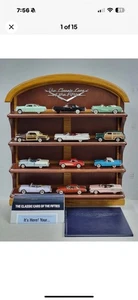 Franklin Mint Classic Cars of the 50s Set w/ 12 Cars, Wood Shelf & Book - Picture 1 of 2