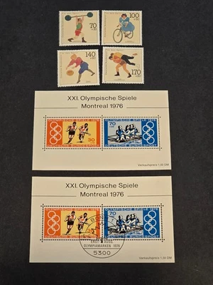 1976 Germany Montreal Olympics XX1 Spiele MNH FDC Set Michel Block 27-28 Mi# 875 - Image 1 of 3
