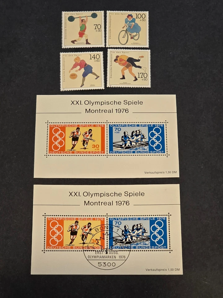 1976 Germany Montreal Olympics XX1 Spiele MNH FDC Set Michel Block 27-28 Mi# 875 - Image 1 of 3