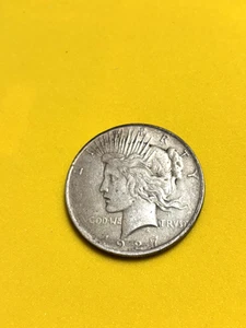 1927 Liberty Head PEACE Silver Dollar Original Circulated Condition w/ Wear - Picture 1 of 10