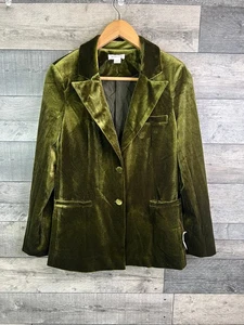 Chaqueta de Terciopelo Monzón Mujer Talla UK 8 Verde Oliva Vicky Terciopelo Blazer Fiesta - Imagen 1 de 10